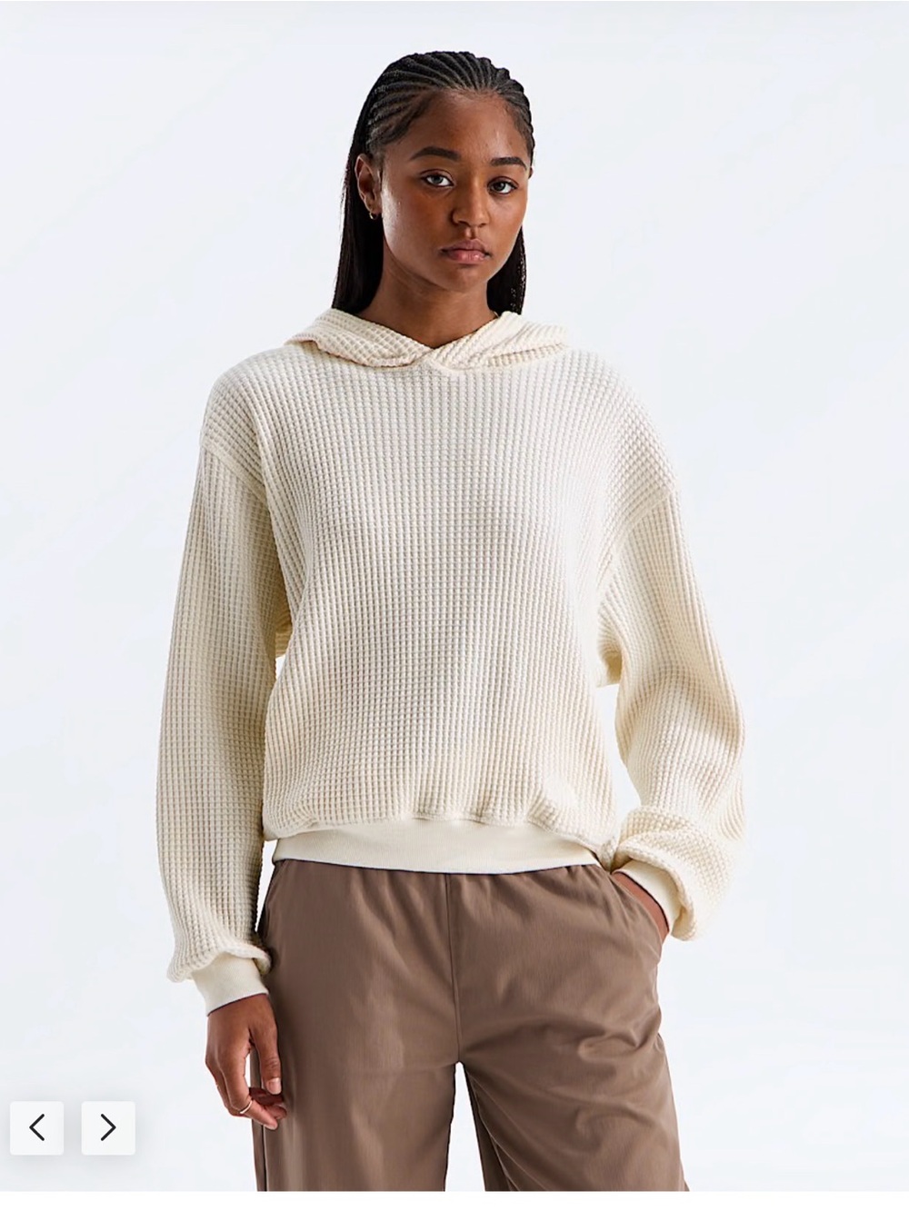 North Face Chabot Waffle Hoodie L NWT